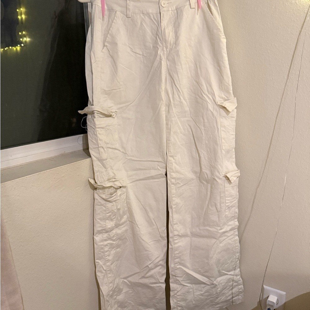 Edikted Cream Straight Leg Pants
